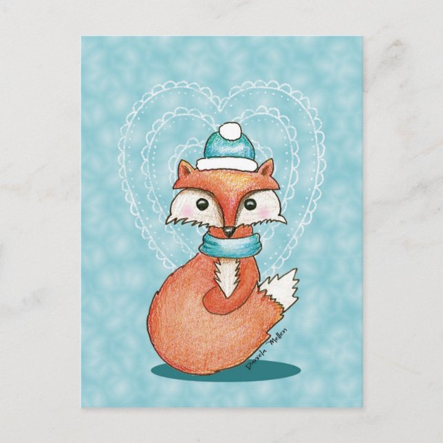 Postal Festiva Foxy Valentine Postcard (Anverso)