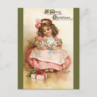 Postal Festiva Frances Brundage - Chica con muñeca