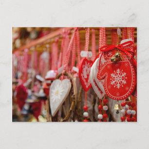 Postal Festiva Francia, Alsacia, Colmar. Mercado de navidades
