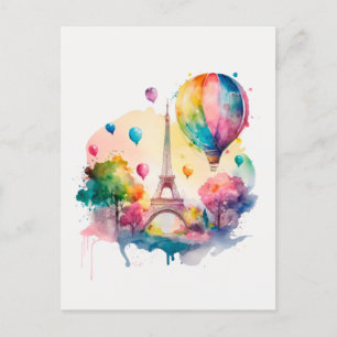 Postal Festiva Francia de París