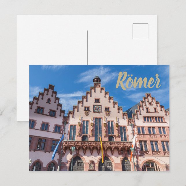Postal Festiva Frankfurter Roemer Alemania Frankfurt City Hall (Anverso / Reverso)