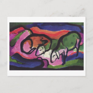 Postal Festiva Franz Marc - Pascua de Lana Ewe Ram de 1912