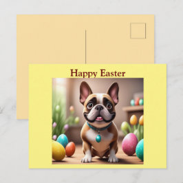 Postal Festiva Französische Bulldogge Ostern French Bulldog
