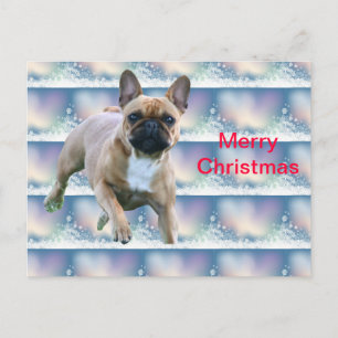 Postal Festiva Französische Bulldoggen Weihnachtskarte