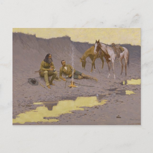 Postal Festiva Frederic Remington - Un Año Nuevo sobre el Cimarró (Anverso)