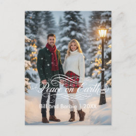 Postal Festiva Frente de fotos de las parejas de la paz en la Tie