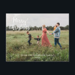 Postal Festiva Frohe Weihnachten kundenspezifische Foto Feiertage<br><div class="desc">Frohe Weihnachten,  kundenspezifisches 2 Fotos,  Urlaub Postkarte.</div>