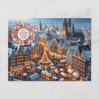 Postal Festiva Frohe Weihnachten Navidades alemanes