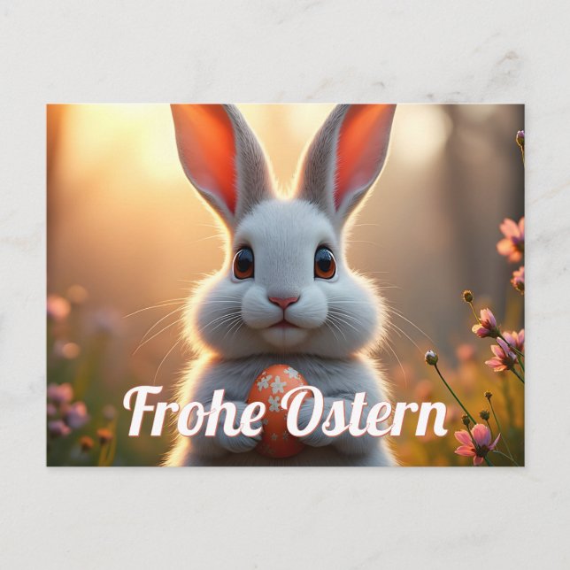 Postal Festiva Fröhlicher Osterhase im Zauber des Frühlings (Anverso)