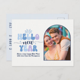 Postal Festiva Frostlight Retro New Year Retro Modern Blue Photo