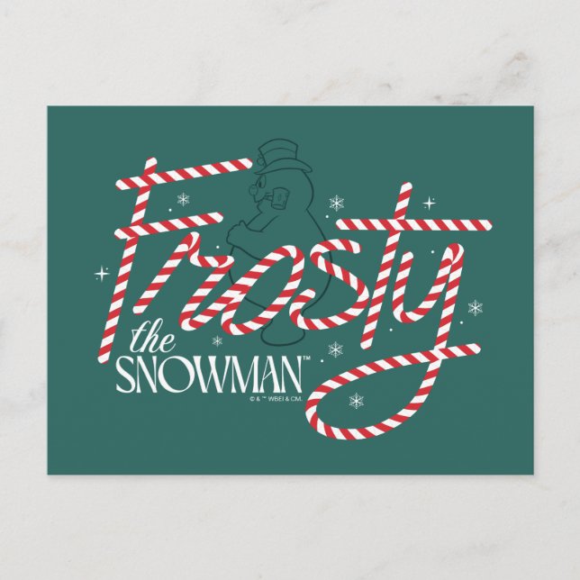 Postal Festiva Frosty el logo de Snowman Candy Cane (Anverso)
