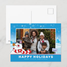 Postal Festiva Frosty El Muñeco de Nieve | Felices Fiestas Famili