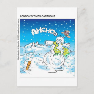 Postal Festiva Frosty Lucha Contra La Gripe Regalos Divertidos De
