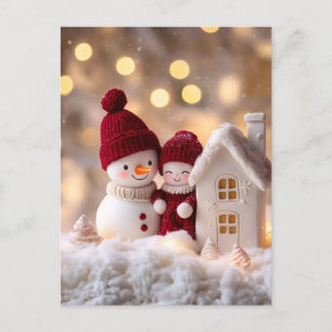 Postal Festiva Frosty Snowman Siblings Winter Joy