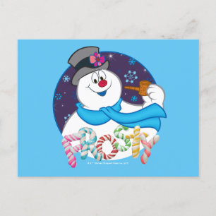 Postal Festiva Frosty the Snowman™ Colorido nombre de la caña d