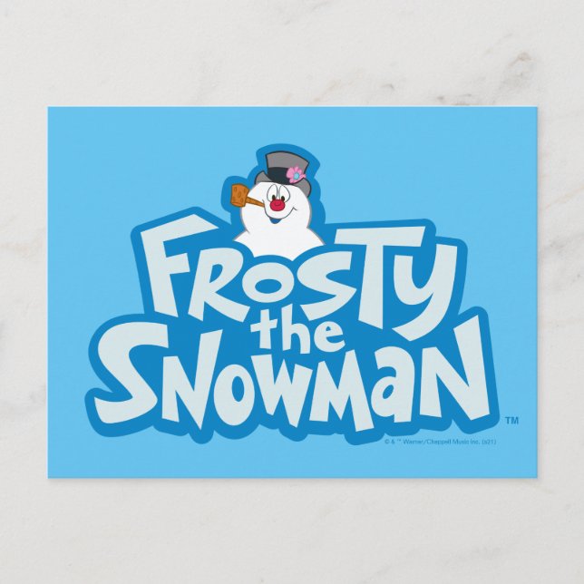 Postal Festiva Frosty the Snowman™ | Logotipo apilado congelado (Anverso)
