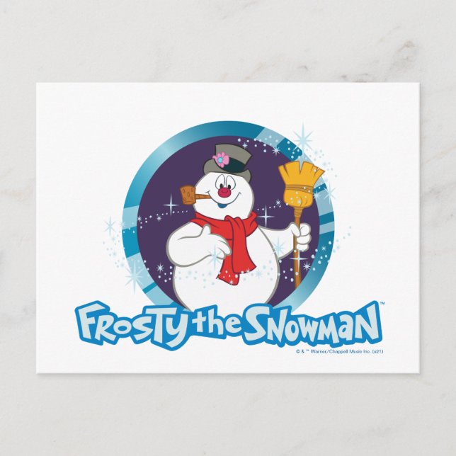 Postal Festiva Frosty the Snowman™ | Retrato escarchado mágico (Anverso)