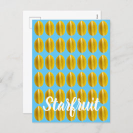 Postal Festiva Fruta del patrón de carambola de Starfruit para el