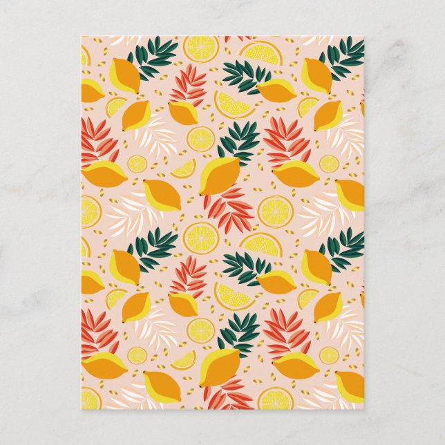 Postal Festiva Fruta fresca de limón de oro de verano (Anverso)