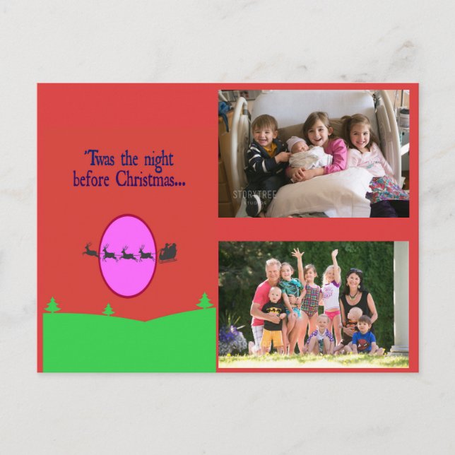 Postal Festiva Fue la noche antes de los Navidades (Anverso)