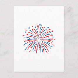 Postal Festiva fuegos artificiales del 4 de julio