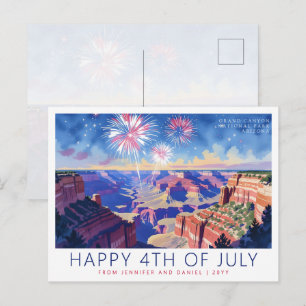 Postal Festiva Fuegos artificiales del 4 de julio del Parque Naci