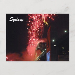 Postal Festiva fuegos artificiales rojos en sydney
