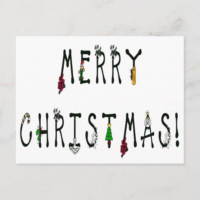 Postal Festiva Fuente de decoración navideña de merry (Anverso)
