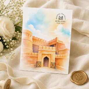 Postal Festiva Fuerte de Agra India Arquitectura Paisaje