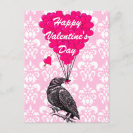 Postal Festiva Fun crow love heart Valentines
