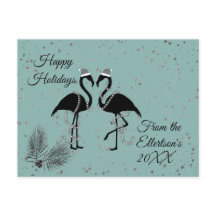 Fun Flamingos Navidades Estrellas Purpurinas