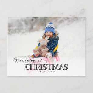 Postal Festiva Fun Personalizado Navidades Tipografía Foto