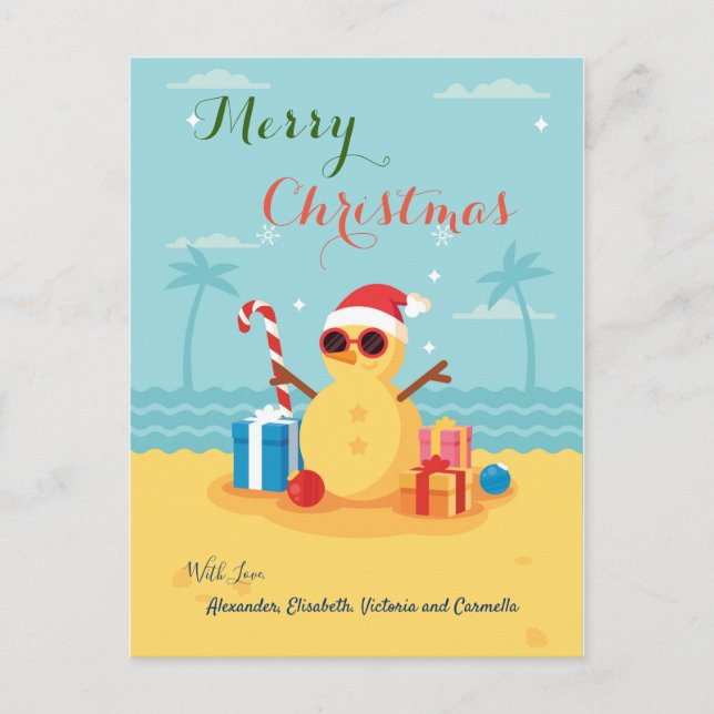 Postal Festiva Fun Santa Claus Temporada Feliz Año Nuevo (Anverso)