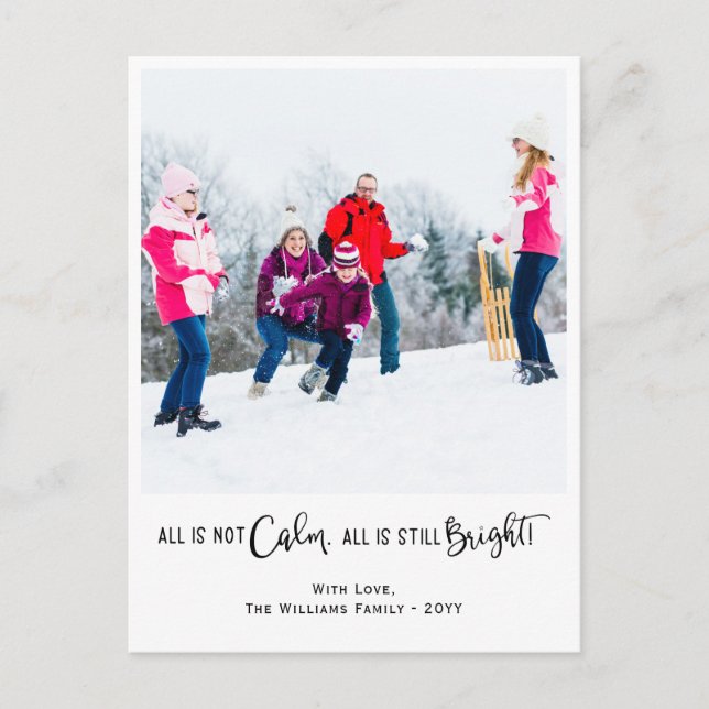 Postal Festiva Funny All is Not Calm Holiday Photo Postcard (Anverso)