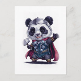 Postal Festiva Funny and Cute Panda Movie Character on a White