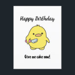 Postal Festiva Funny Angry Duck Birthday<br><div class="desc">¿Buscando una manera adorable de desear a tu amigo un feliz cumpleaños? Esta tarjeta divertida es la combinación perfecta de tierno y agudo,  con un adorable pato y un sentimento irónico y divertido. Difunde algo de alegría en su día especial con este saludo de cumpleaños único.</div>