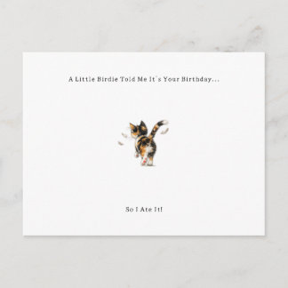 Postal Festiva Funny Bird Cat Birthday Card.