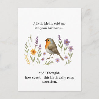 Postal Festiva Funny Birdie Birthday Quote | Sarcastic Gossip 