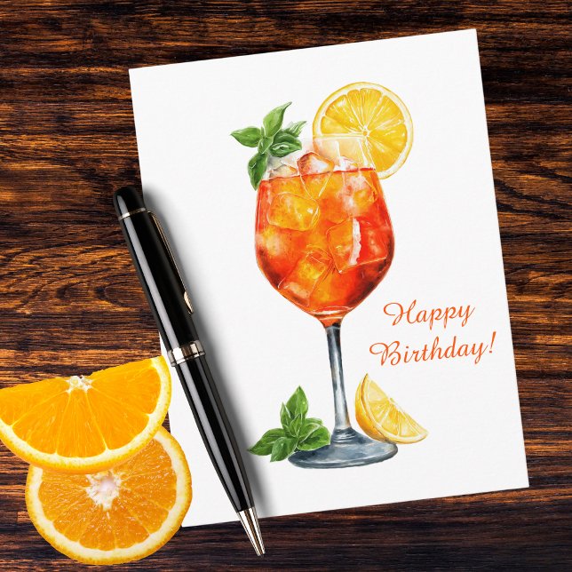 Postal Festiva Funny Birthday Spritz Italian Cocktail Custom (Subido por el creador)