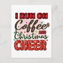 Postal Festiva Funny coffee Navidades cita a Postcard
