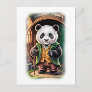 Postal Festiva Funny, Colorful Panda Parody Movie Character on a 