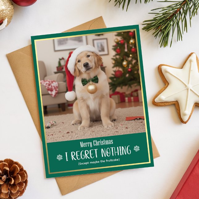 Postal Festiva Funny Cute Dog Photo Christmas Holiday Postcard (Subido por el creador)