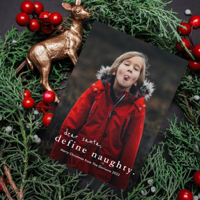 Postal Festiva Funny Define Naughty 3 Photo Christmas (Subido por el creador)