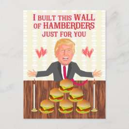 Postal Festiva Funny Donald Trump Hamberders Wall El día de San V
