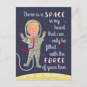 Postal Festiva Funny El día de San Valentín de Donald Trump sobre