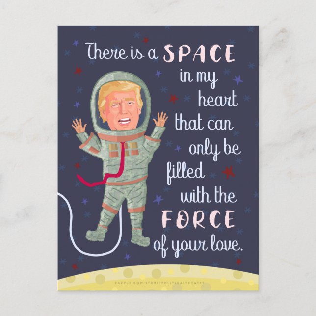 Postal Festiva Funny El día de San Valentín de Donald Trump sobre (Anverso)