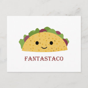 Postal Festiva Funny Fantastaco Taco Pun Cute Kawaii Taco