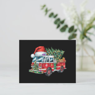 Postal Festiva Funny Firetruck Santa Hat Christmas Tree Lights