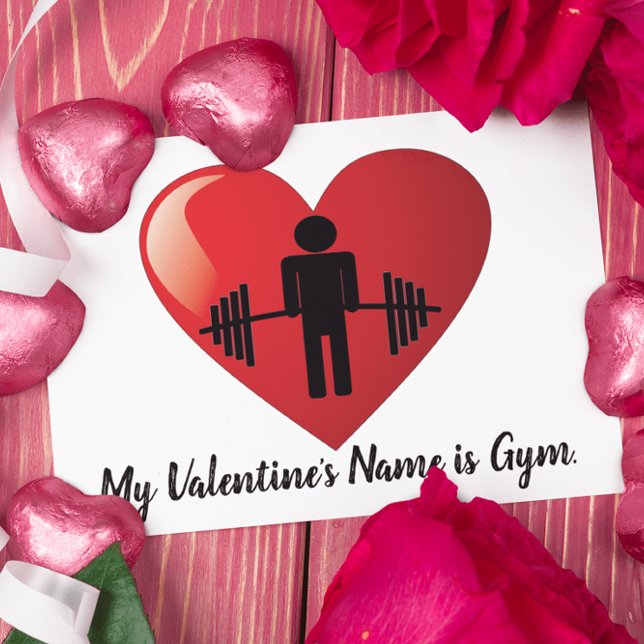 Postal Festiva Funny Fitness Gym Valentine Card (Subido por el creador)