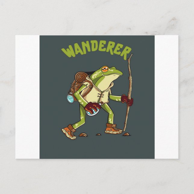 Postal Festiva Funny Frog Wanderer Wild Animal Lover Gift (Anverso)